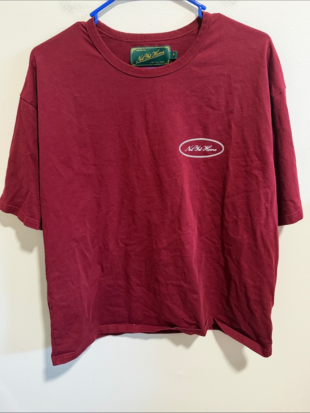 Not Yet Home Oval Logo Tee Size Medium